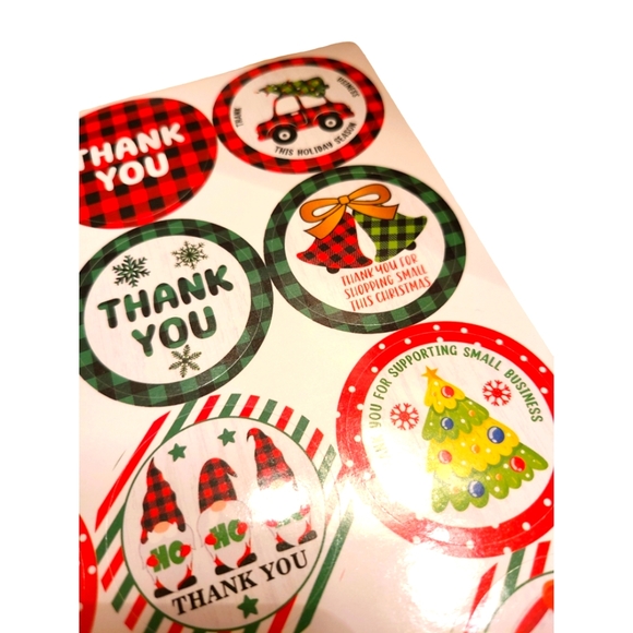BOGO SALE! THANK YOU CHRISTMAS STICKERS 4 SHEETS/48 STICKERS - Picture 4 of 4
